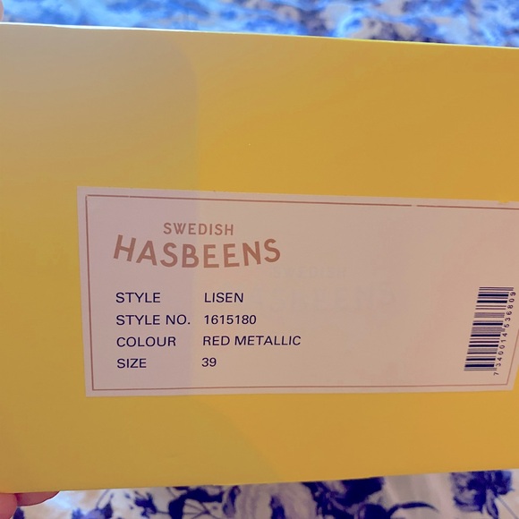 Swedish Hasbeens Red Metallic Sandals Size 39 Women’s - Picture 7 of 9